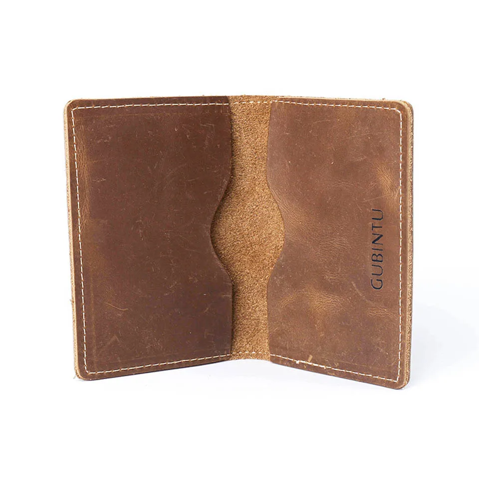 Gubintu Geniune Leather Men Short Wallets Causal Wallets Passcard Pocket Card Holder Coin Pocket Fashion Wallets For Men