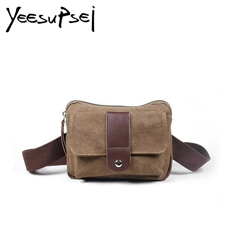 

YeeSupSei High Quality Casual Canvas Waist Packs Purse Men Bag Portable Vintage Men And Women Waist Bags Travel Belt Wallets Bag