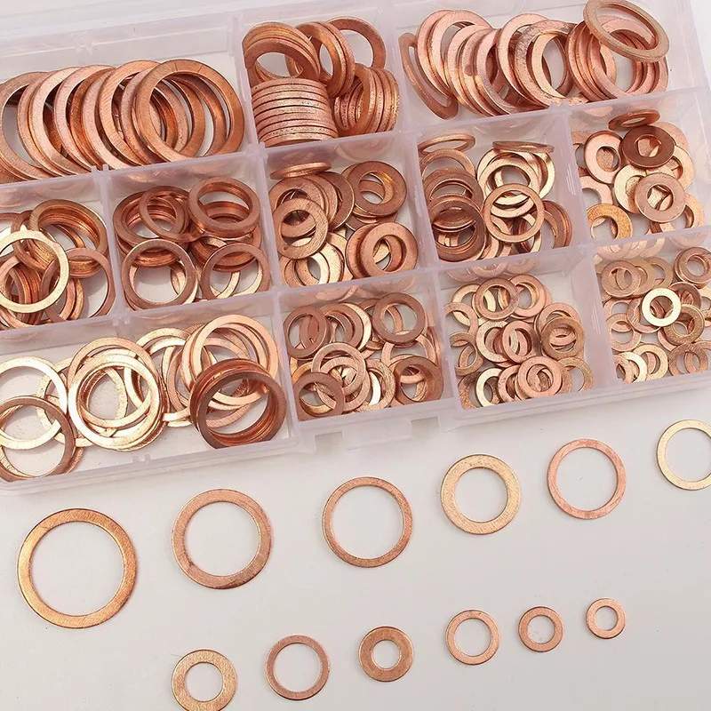 280 piece 12 Sizes Solid Copper Washers Sump Plug Assorted Washer Kit. 