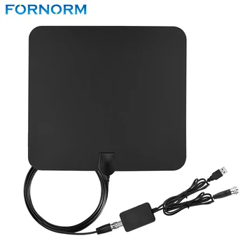 

FORNORM Flat HD TV Amplified Digital Indoor Antenna High Gain HDTV ATSC DVB ISDB 50 Miles Range with Detachable Signal Amplifier