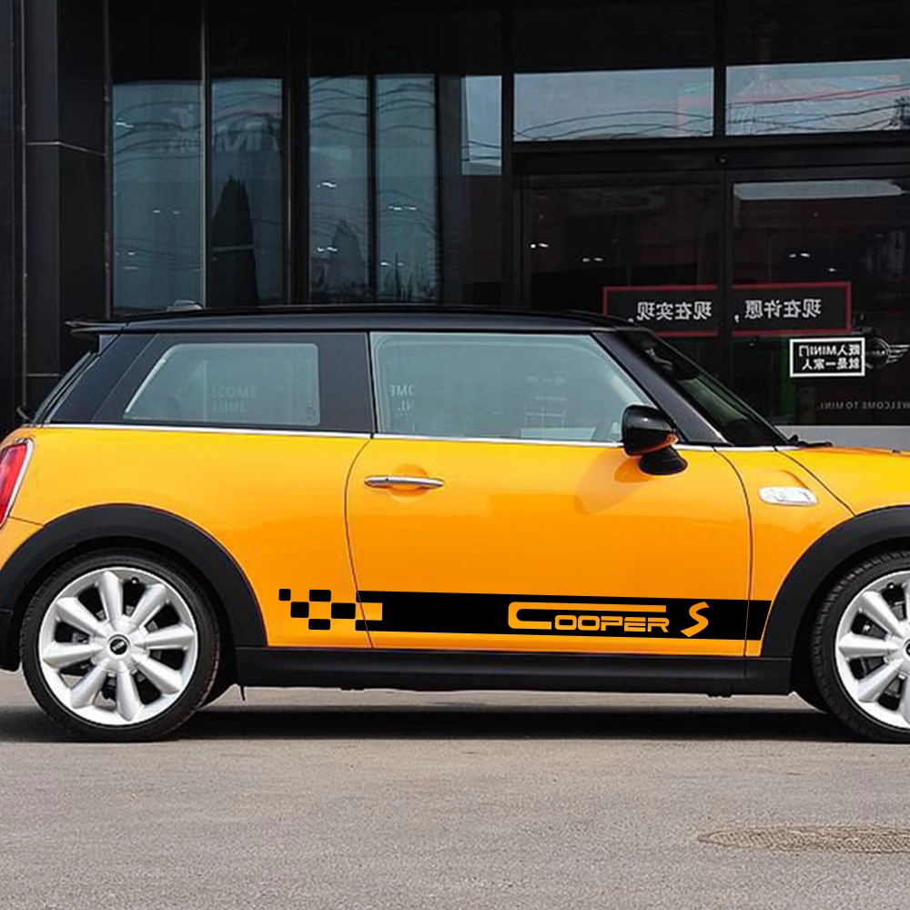 2 шт. наклейки на боковые двери автомобиля кузова юбки отделка для MINI Cooper Clubman