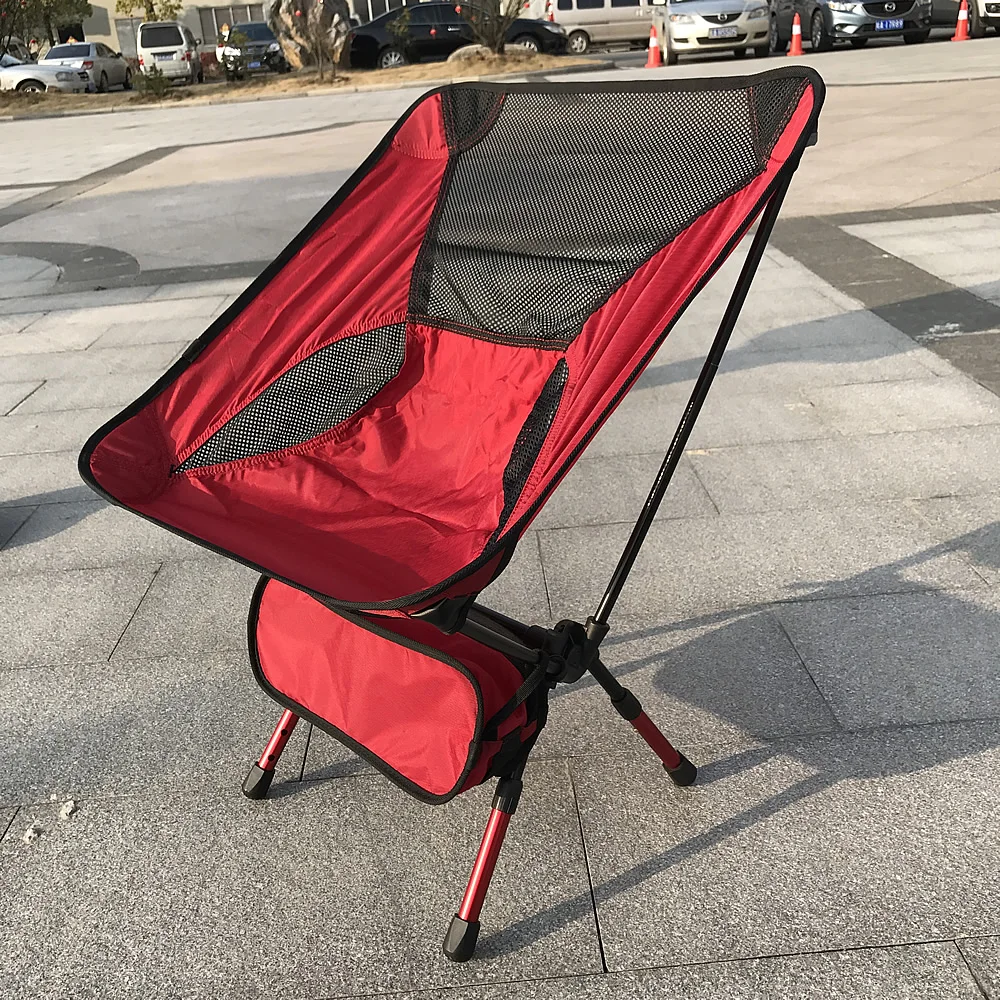 

Red New Arrival Portable Outdoor Light Weight Camping Stool Folding Chair Seat for Fishing Festival Picnic BBQ Beach With Bag