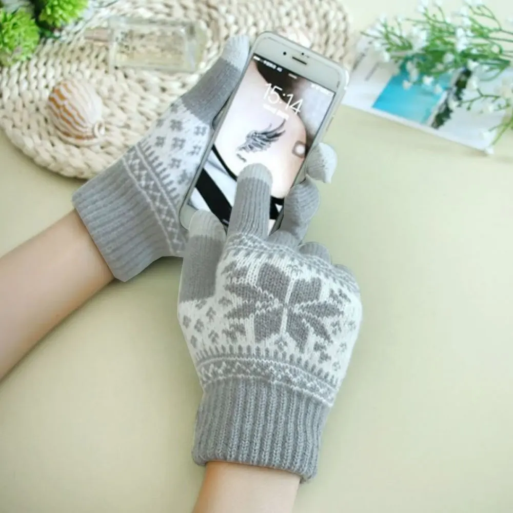 Вязаные перчатки с сенсорным экраном звезды вязаные перчатки для мужчин/женщин с сенсорным экраном толстые эластичные перчатки