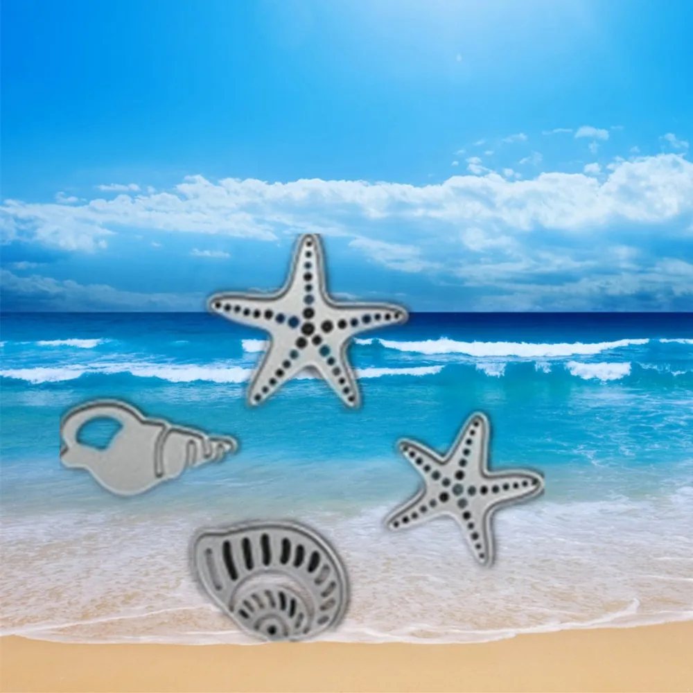 

Mermaid DIY metal cutting dies sea star anchor seashell scrapbooking dies metal craft dies for card die-cut decorative tools
