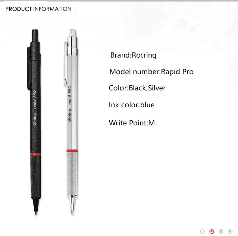 Rotring Rapid Pro M шариковая ручка с синими чернилами металлический держатель для ручек школьные и офисные канцелярские принадлежности 1 шт