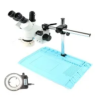 Корабль из Российской Испании 3.5X-90X Simul фокальный Тринокулярный Стерео микроскоп HDMI VGA 13MP BGA микроскоп камера ремонт мобильного телефона - Цвет: Without Camera