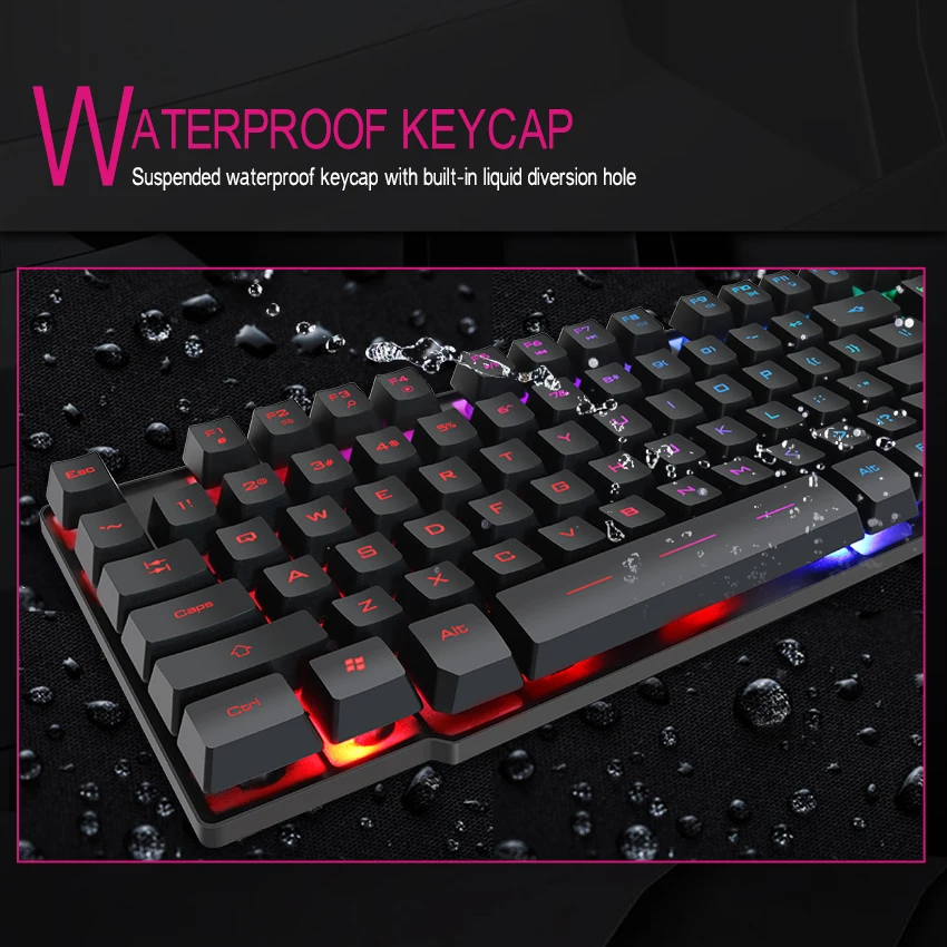 iMice Gaming Keyboard Mechanical Feeling 104 Keys RGB Backlit Keyboard Computer Gamer Keyboard for