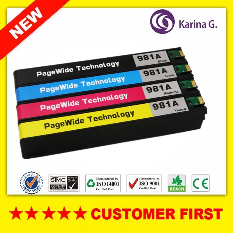 

Compatible Ink Cartridge For HP981 HP981A suit for PageWide Enterprise Color 556xh/dn/MFP 586dn/f/z/MFP E58650dn/MFP E55650