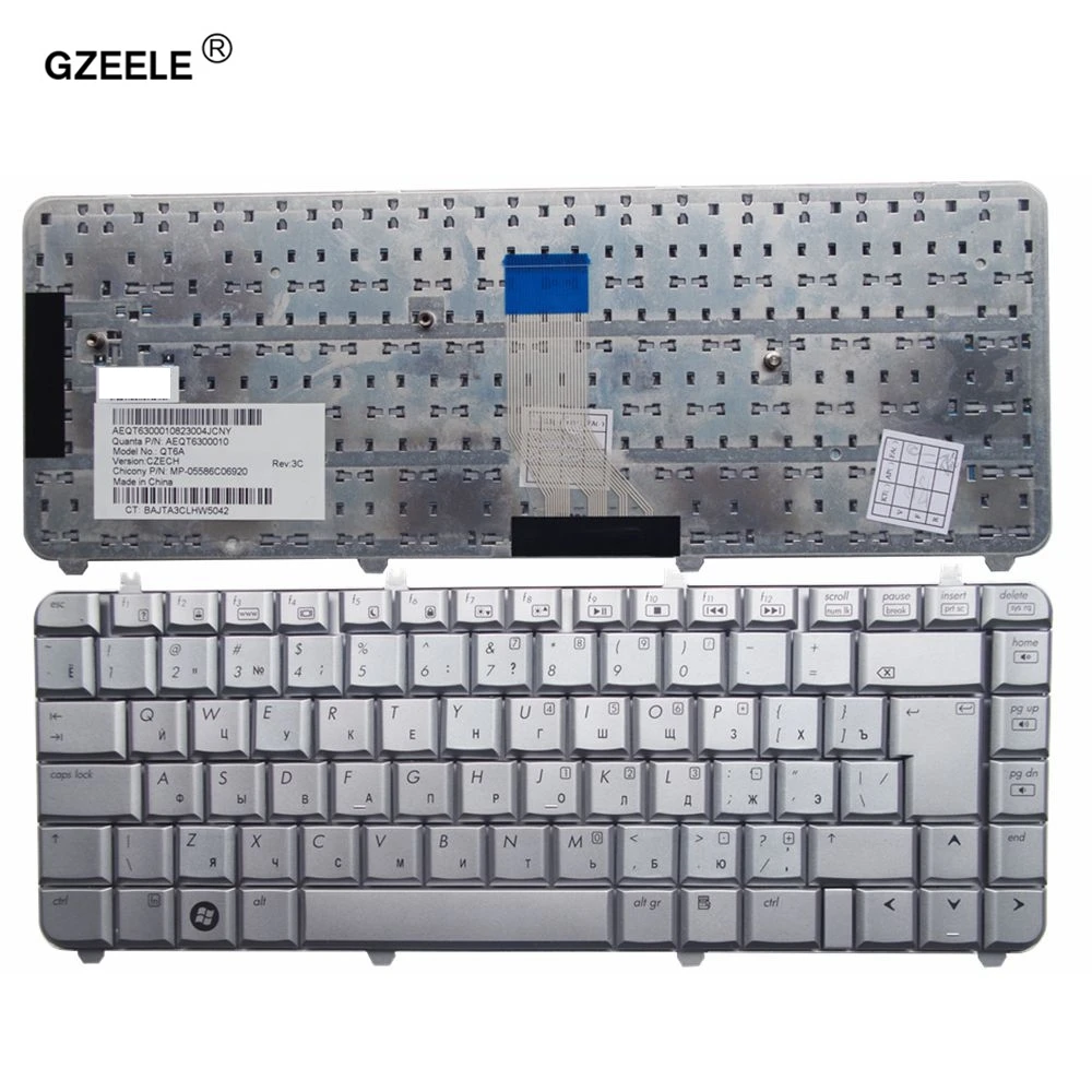  GZEELE New RU russian Laptop keyboard for HP Pavilion dv5 dv5-1000 DV5-1100 dv5t dv5z Silver 9J.N86