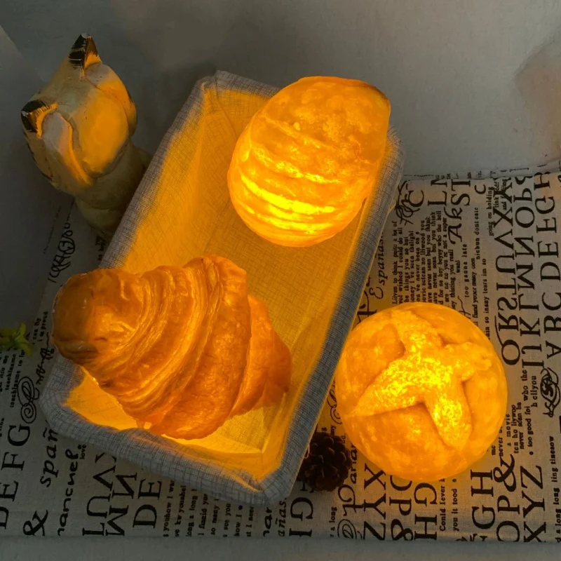 

3D Novelty Bread Shape LED Night Light Closet Lights Atmosphere Home Decor Lamps Baby Kids Bedside Fun Lamp