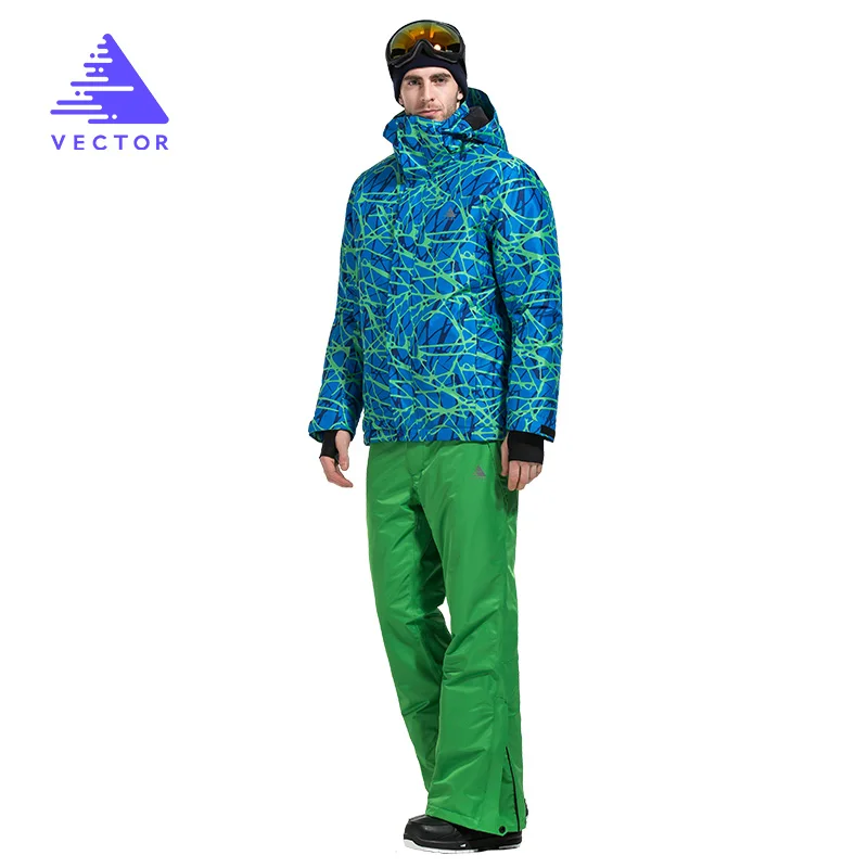 Векторный зимний лыжный костюм мужской теплый ветрозащитный водонепроницаемый лыжная куртка и брюки для улицы Зимний Лыжный Сноуборд набор бренд HXF70012