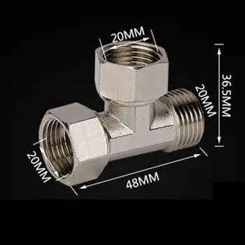 

1/2'' BSP Female-Female-Male Thread Brass Electroplating Tee Connector Union Loose Joint Nut Coupling Pipe Fitting for Water