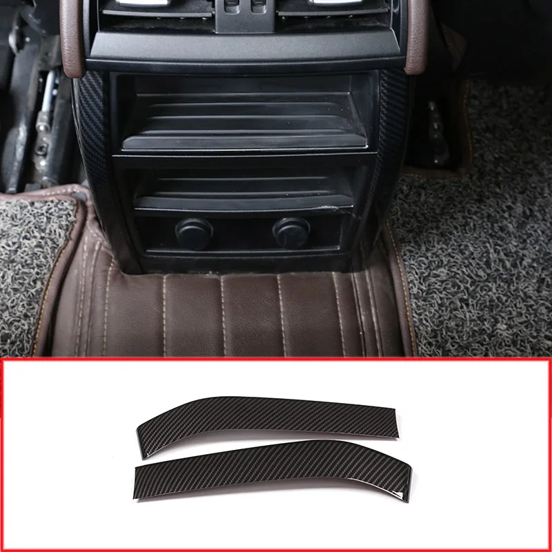 Углеродное волокно, стильный Автомобильный задний кондиционер на выходе, вентиляционная крышка, накладка, полоски для BMW X5 F15 X6 F16-, автомобильные аксессуары