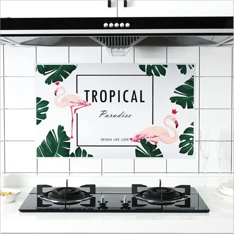 Flamingo Cactus Kitchen Oilproof Wall Sticker High Temperature Resistance Anti Waterproof Bathroom Self-Adhesive Wall Pape Flamingo Cactus Kitchen Oilproof Wall Sticker High Temperature Resistance Anti Waterproof Bathroom Self-Adhesive Wall Pape