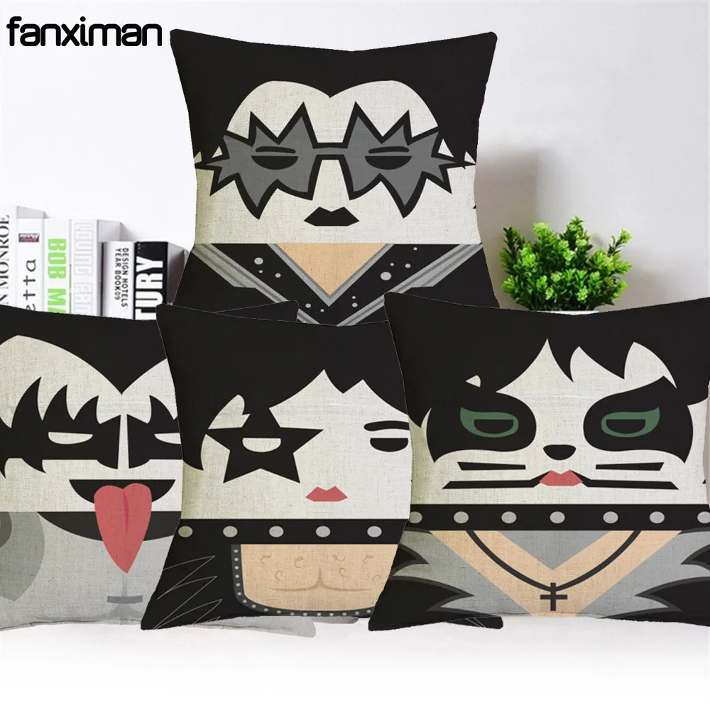 

Creative Cartoon Fictional Character Cushion Cover Linen Throw Pillowcase Sofa Seat Cushions cojines decorativos para sofa