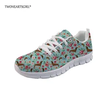 Twoheartsgirl цветок одежда для собак Туфли без каблуков прочный Для женщин со шнуровкой сетчатые балетки Повседневное дышащая Femme Женский, сетчатый кроссовки