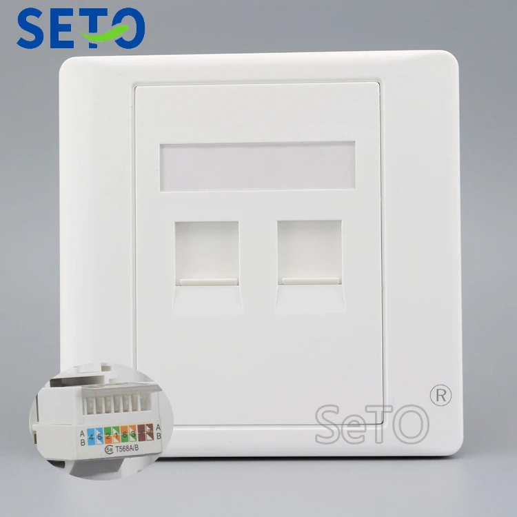 SeTo 86 Type Gigabit RJ45 Cat6 Network Lan Panel Wall Plate Keystone Faceplate