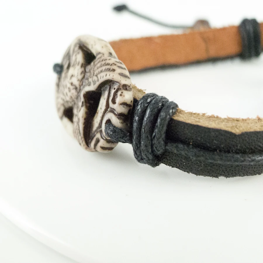 Орел мужской кожаный браслет ограничение материал из кости яка кости искусство винтажные браслеты для мужчин# GZ421