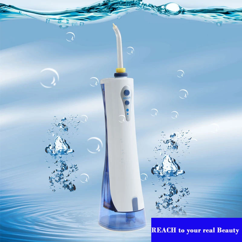 

Dental Floss Oral Irrigator 4 Nozzles 220ml Dental Teeth Water Jet Portable Travelling Teeth Cleaner Dental Flosser Oral Hygiene