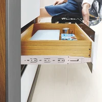 KAK 10 "- 22" สแตนเลสสตีลลิ้นชักสไลด์ Soft Close ลิ้นชักรางเลื่อนสามส่วนตู้สไลด์เฟอร์นิเจอร์ฮาร์ดแวร์ 6