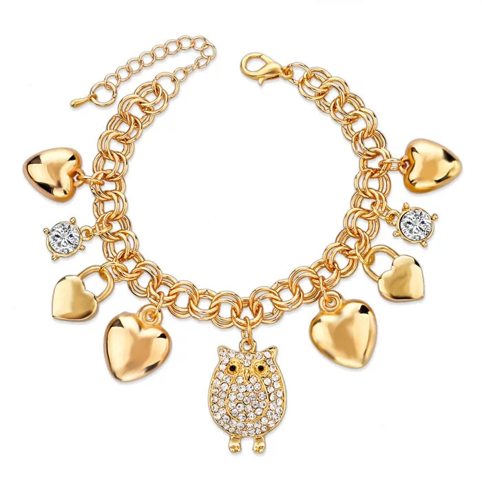 LongWay сердце Жук шарм браслеты для женщин золото Цвет австрийский Кристальный браслет цепь Pulseras SBR140221