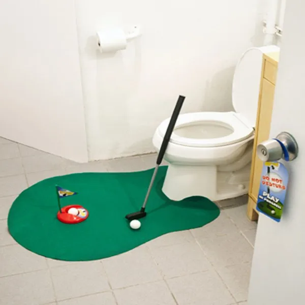 Горшок шпаттер Туалет Гольф игровой комплект для мини-гольфа Туалет Гольф класть зеленый