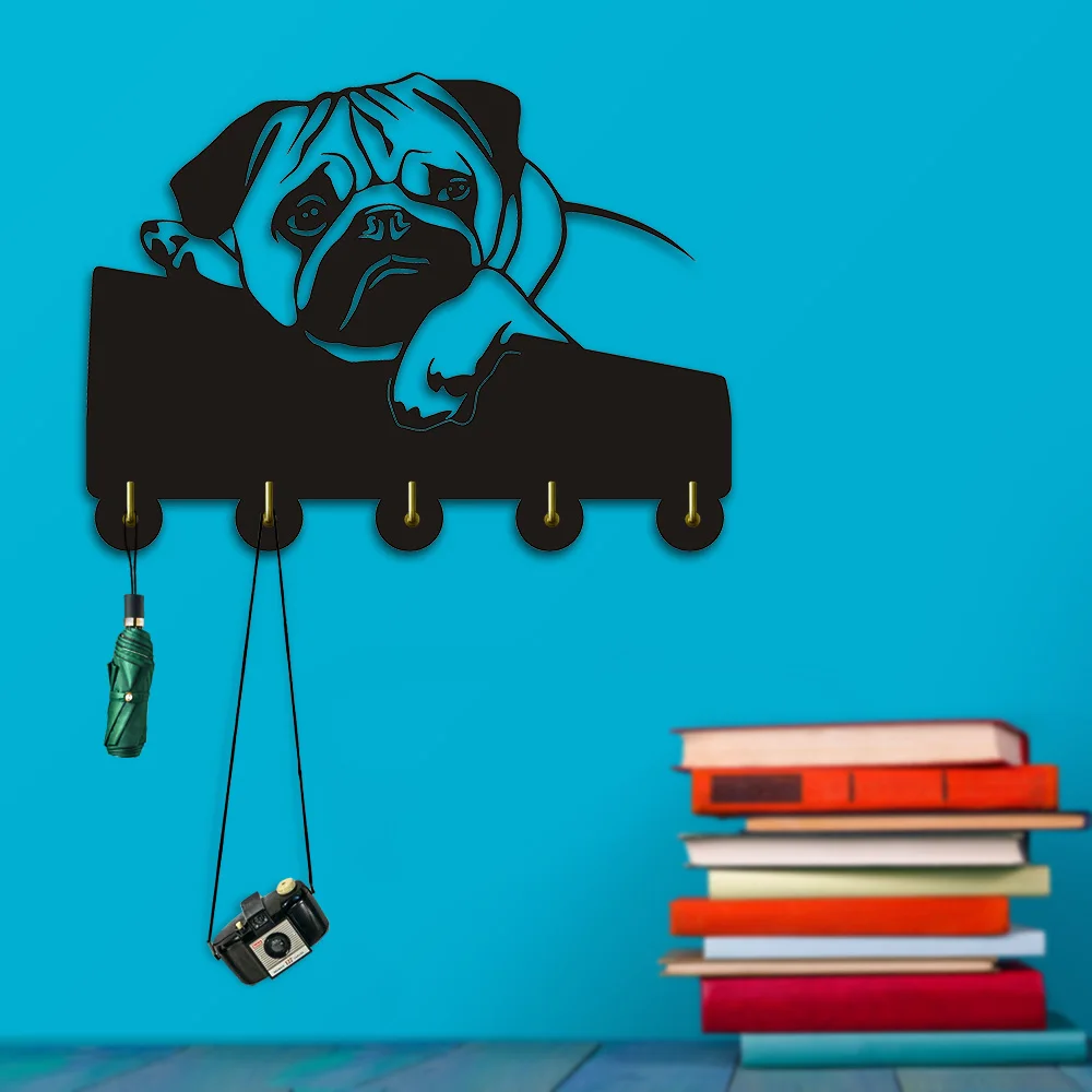 1Piece English Bulldog Dog Coat Hook Household Wall Decor Wall Art