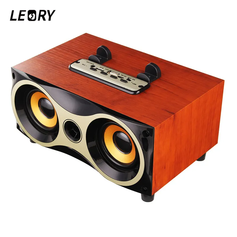

LEORY Wireless bluetooth Speaker with Microphone Portable Handfree TF Card Speaker with Phone Holder For Tablet Cellphones