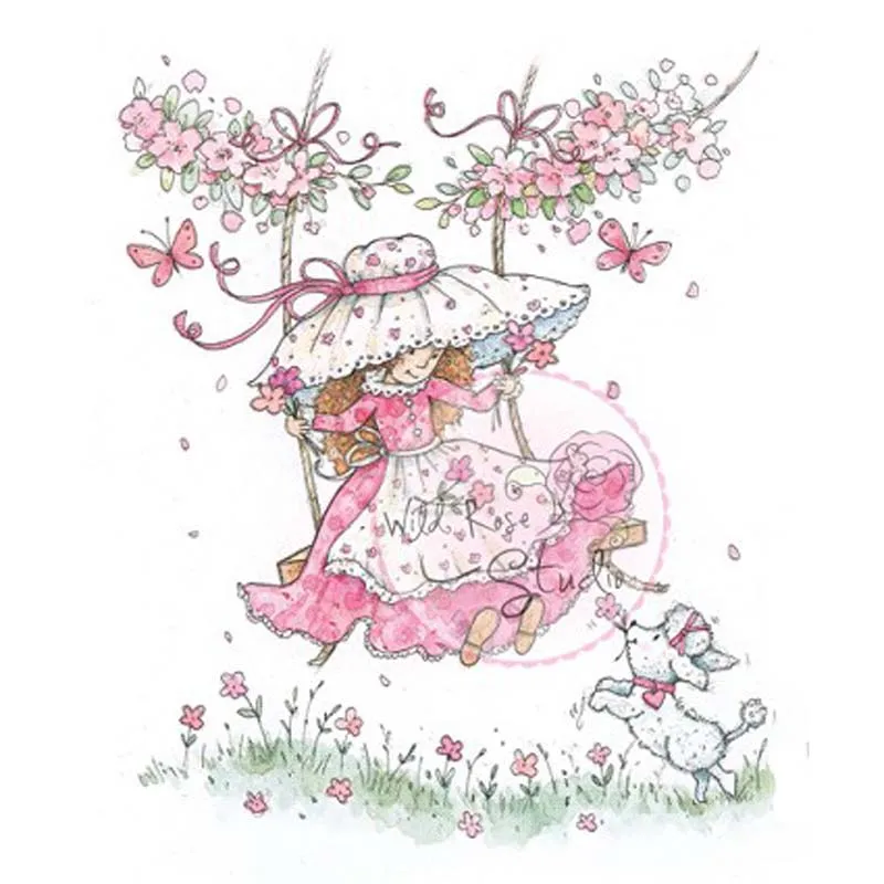 

Wild Rose Rubber Silicone Clear Stamps for Scrapbooking Tampons Seal Background Stamp Card Making Girl