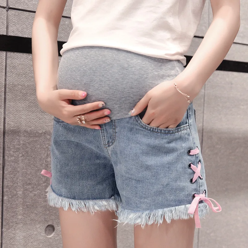 Summer Clothes For Pregnant Women Denim Prop Belly Pants Pregnant Women