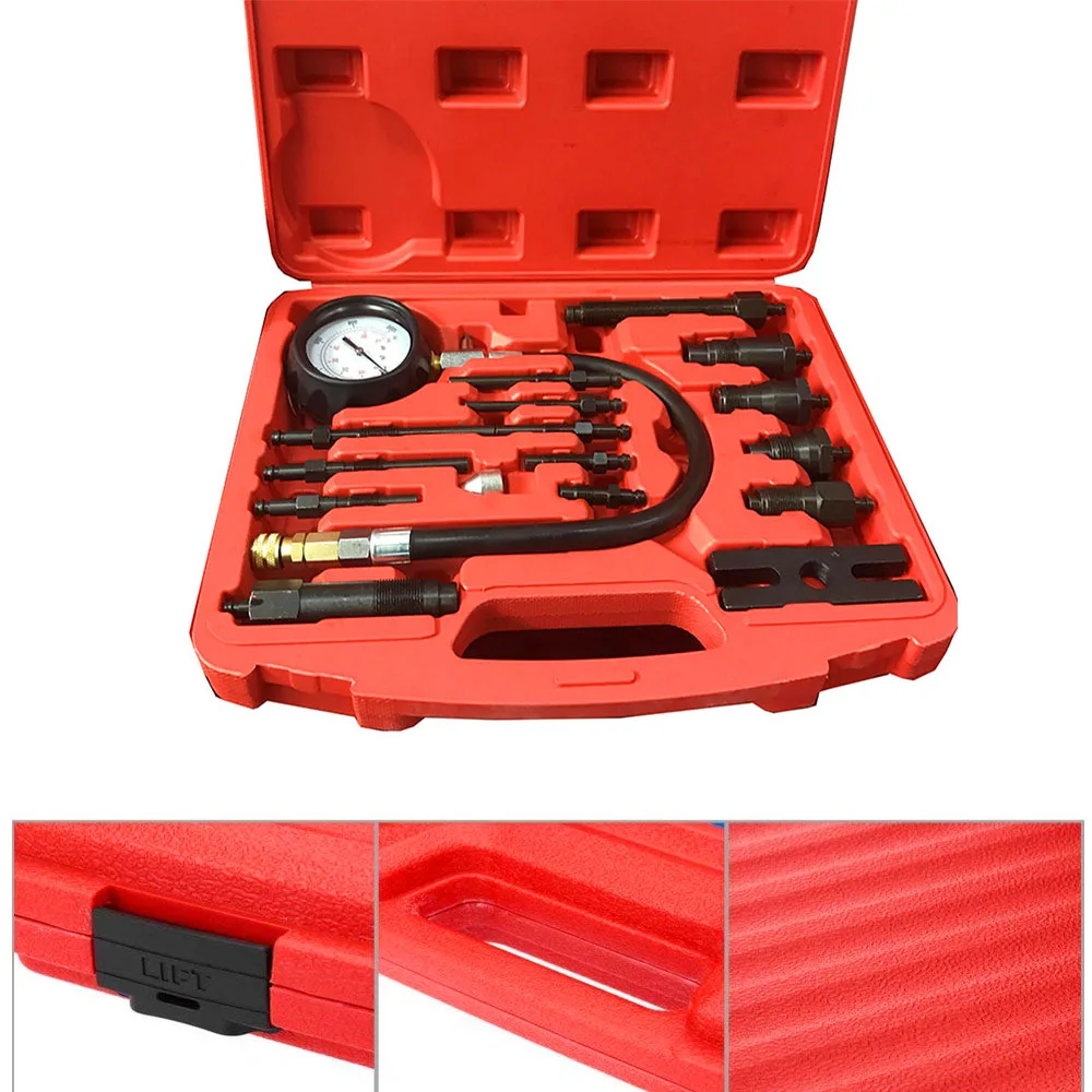 

Quick Connection Car Tools TU-15B Diesel Engine Compression Tester Kit Engine Testing Tool For Car Engine Repair 0~1000 Psi