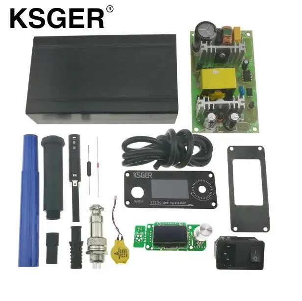 KSGER STM32 OLED версия V2.0 T12 контроллер паяльной станции с батареей 9501 набор паяльных ручек Электрические паяльники - Цвет: DIY SET 6