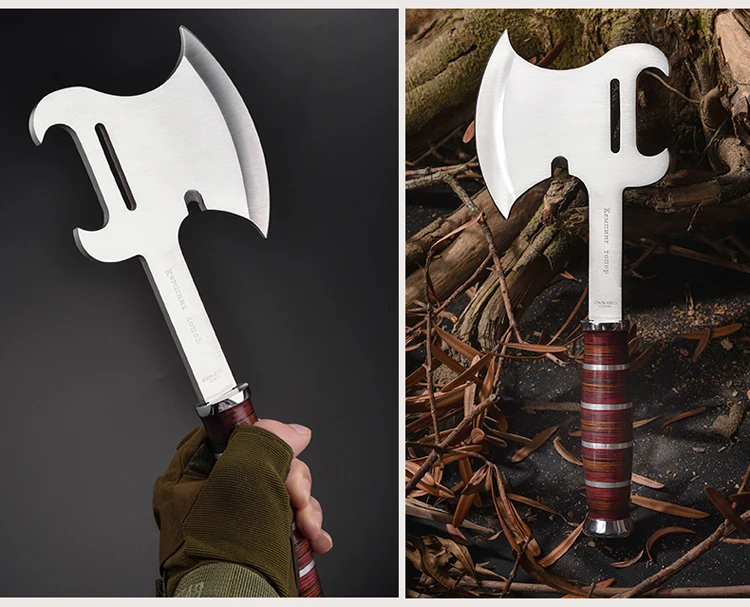 Мульти функциональный топор Открытый выживания Tomahawk с деревянной ручкой