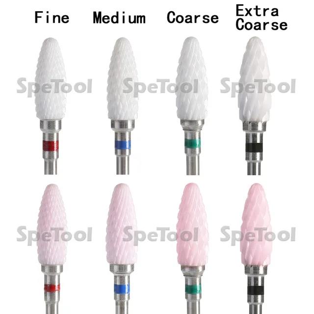 Spetool Ceramic Nail Drill Bit 2 Colors 4 Grit Levels Art Tool Spetool Ceramic Nail Drill Bit 2 Colors 4 Grit Levels Art Tool Accessory For Electric