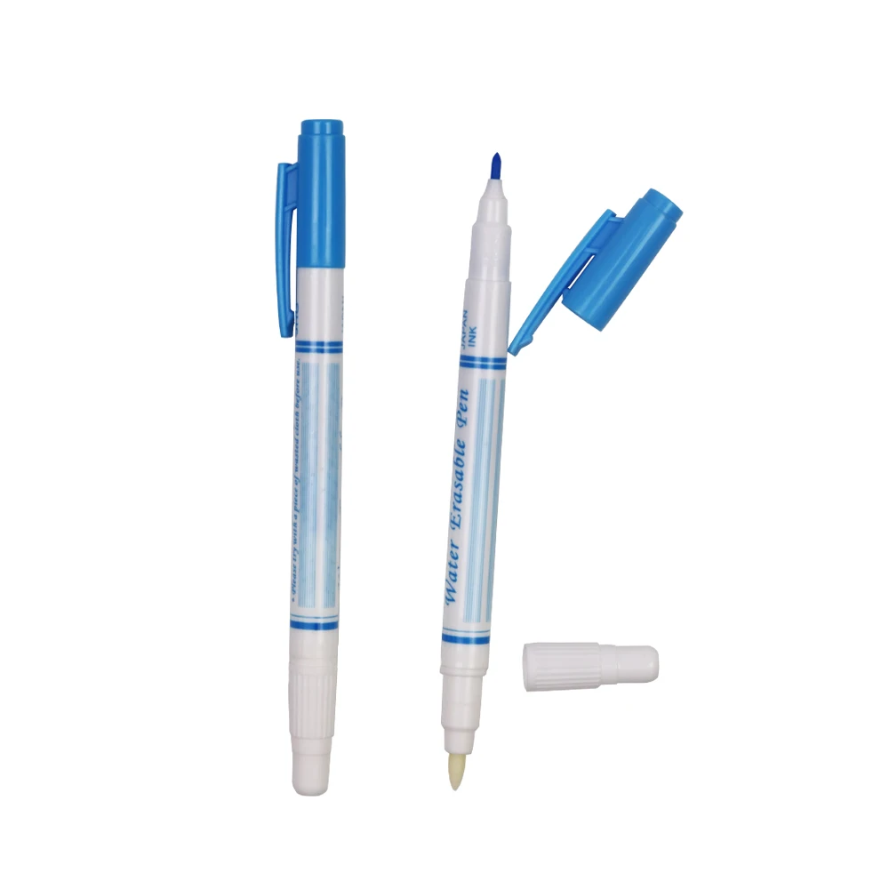 

1PC Blue Double Erasable Pen Fabric Marker Water Soluble Automatically Disappear Pen Sewing Tool