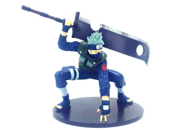 

14CM Japanese classic anime Naruto Action Figure Dolls Anime Naruto Kakashi Action Figure Toy With Great Sword PVC Model