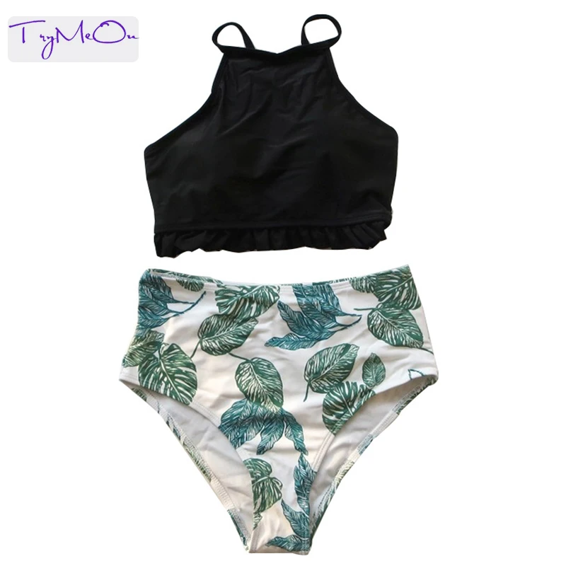 

TryMeOn High Waisted Marble Women Bikini Set Sexy Padded Bathing Suit Swimwsuit Fashion Women Backless Swimwear