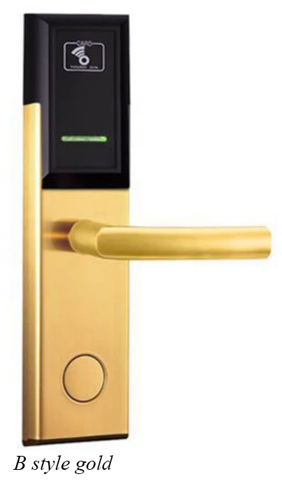 Интеллектуальная система замка двери гостиницы цифровая карта ключ разблокировка Нержавеющая Сталь Анти ржавчина и антикоррозийная стабильная память - Цвет: B style gold