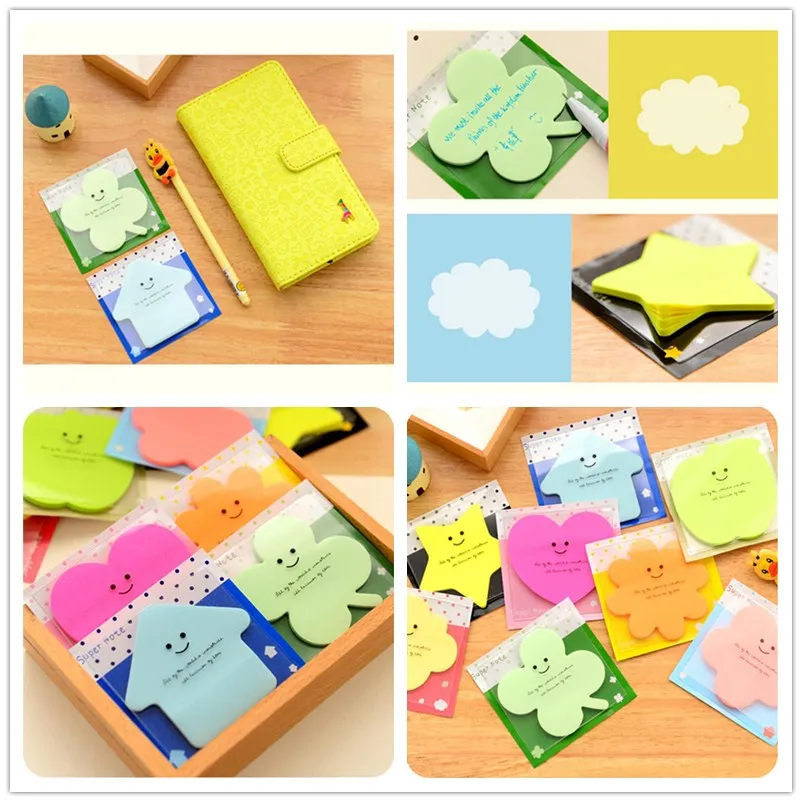 cartoon toy Heart Flower Star schedule stickers Sticky Notes Message Scratch pad Classic Toys 6*6cm | Канцтовары для офиса и
