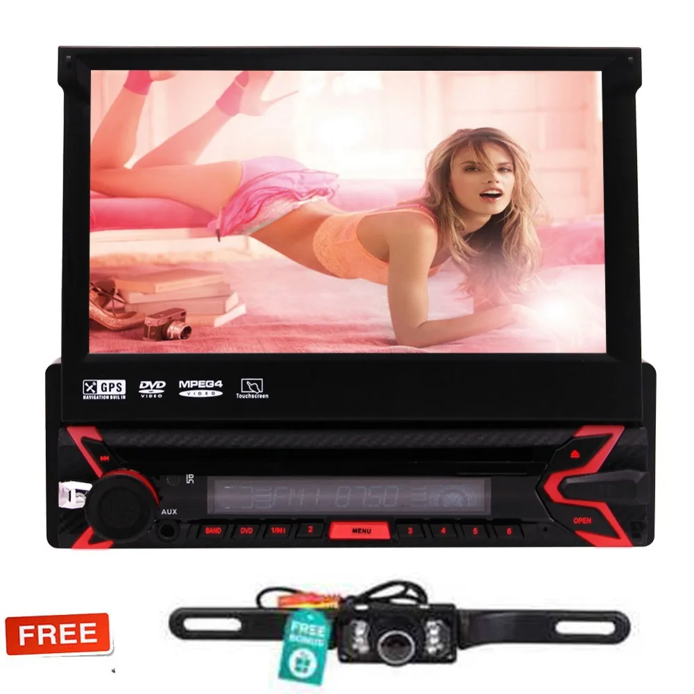 

1 Din Car CD/DVD Player 7 Inch Multi-touch Screen Detachable Face Panel with Bluetooth GPS SWC SD USB AM FM RDS Multi Colorful
