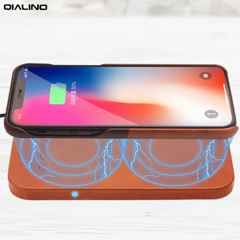 Беспроводное зарядное устройство QIALINO QI для iPhone 8 X быстрая зарядка Samsung S8 Plus Galaxy Note