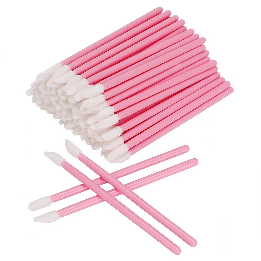 500 шт одноразовая кисть для губ Розовая палочка-аппликатор для блеска идеальный лучший макияж инструмент и аксессуары для женщин