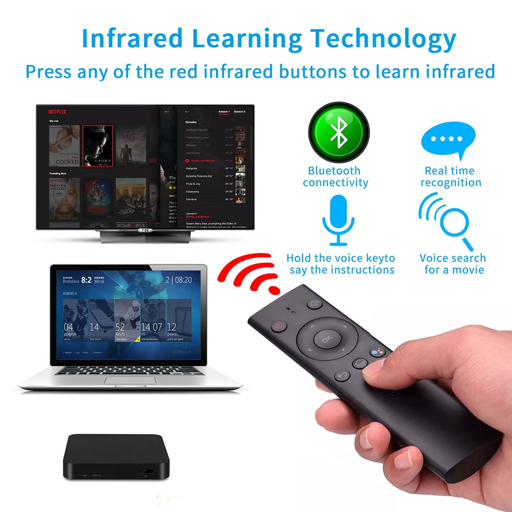 

Q8 Home Keyboard Air Mouse Portable Electronic Smart TV Convenient Intelligent Voice Remote Control Professional Bluetooth