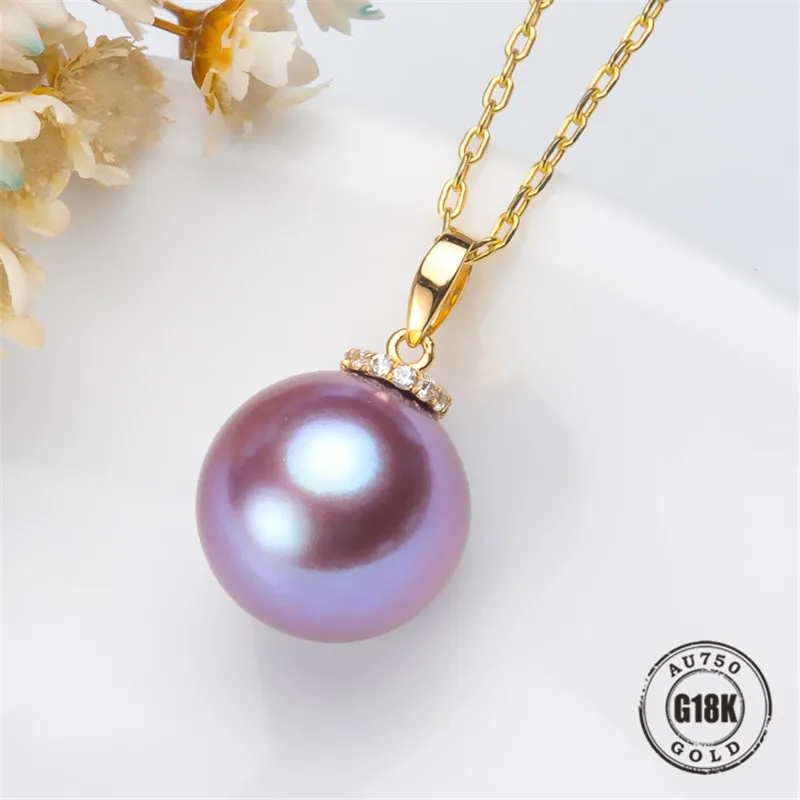 

DIY Pendant Jewelry Findings Blank Pendants Bracket AU750 G18K Yellow Gold Simple Bracket Natural Pearl Cap Accessories