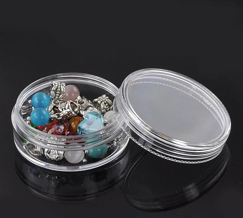 

DoreenBeads Plastic Storage Containers Round Transparent 5.0cm(2") x 5.0cm(2"), 1 Piece 2015 new