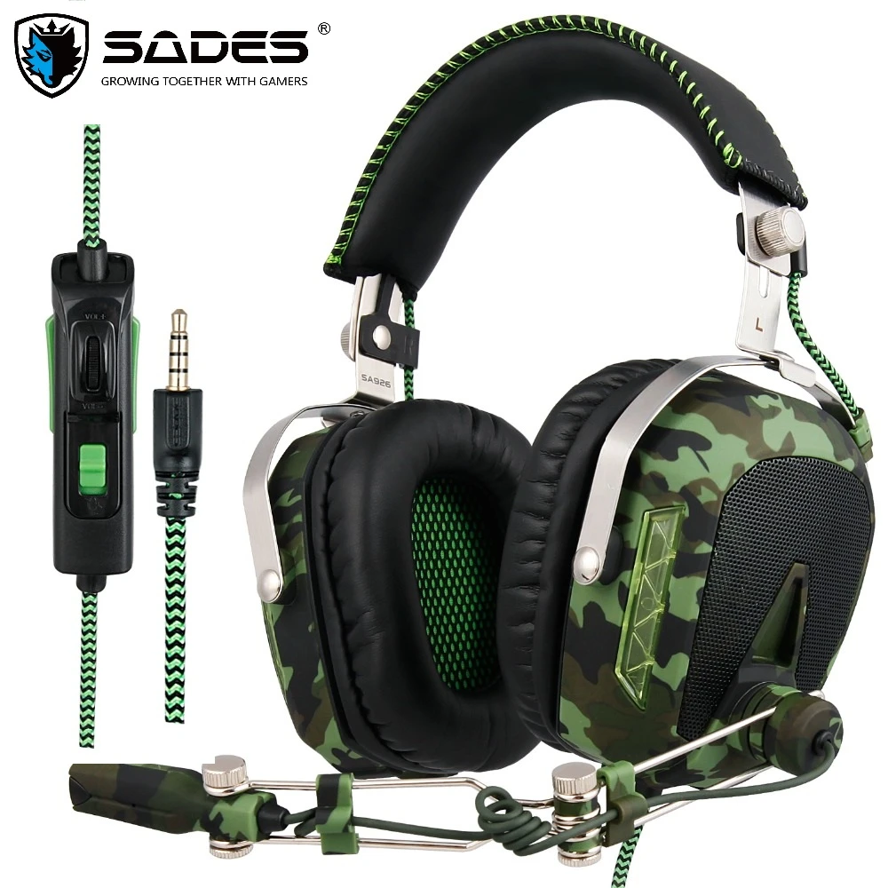 Sades Sa926t 3 5ミリメートルゲーミングヘッドセットヘッドフォンxbox One携帯電話macノートpc迷彩 Headphones With Mic Over Ear Headphonesgaming Headset Aliexpress