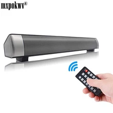 ТВ Саундбар динамик пульт дистанционного управления Bluetooth громче динамик супер двойной бас 2X5 Вт домашний настенный ТВ динамик с микрофоном TF карта воспроизведения