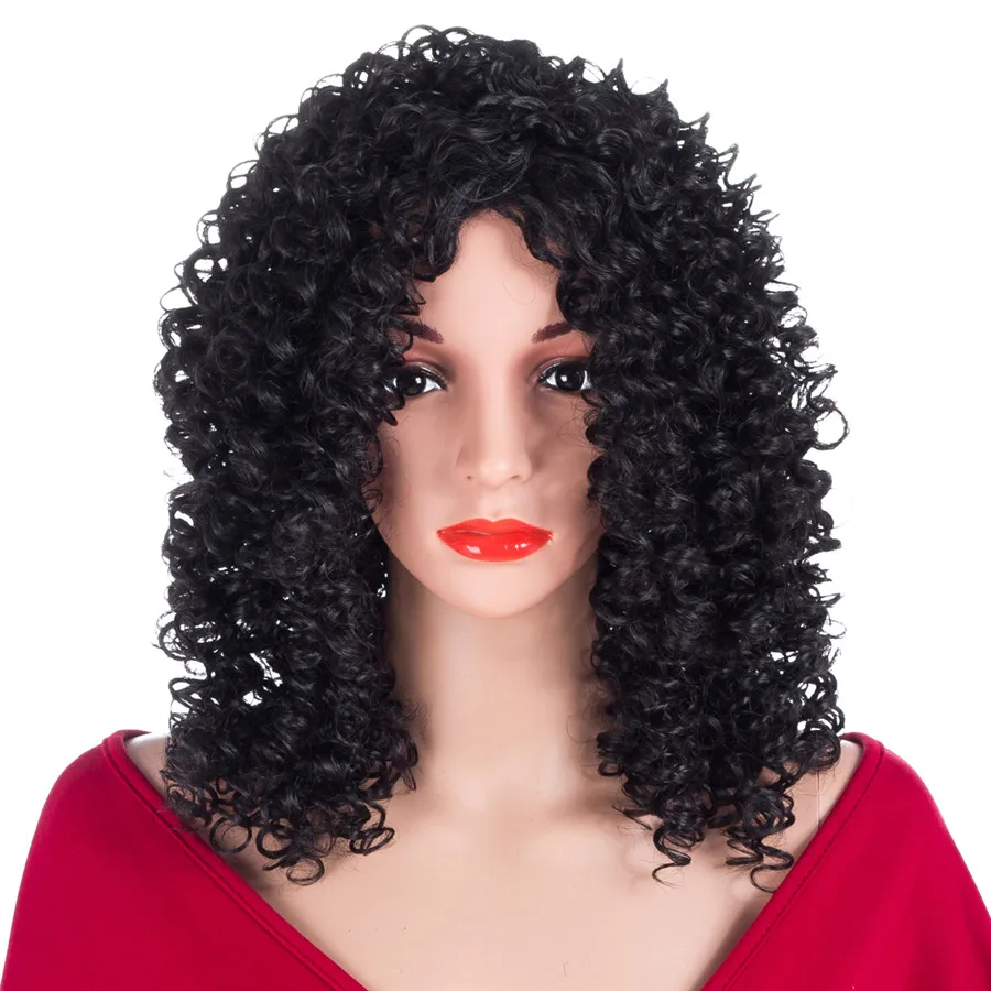 ELEGANT MUSES Natural Afro Wig Kinky Long Curly Synthetic Cosplay Wigs