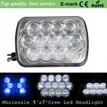 Грузовик свет 5 дюймов x 7 дюймов прямоугольный светодиодные фары " х 7" грузовик головного света двойной луча 40 Вт 5D светодиодный проектор фара