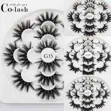 Colash 7 пар 3D норковые Накладные ресницы с широким крестом пушистые 22 мм-25 мм Накладные ресницы ручной работы инструменты для макияжа глаз